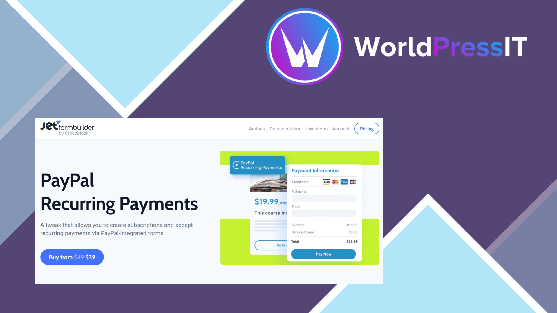 JetFormBuilder PayPal Recurring Payments: worth it only for PayPal-first forms screenshot