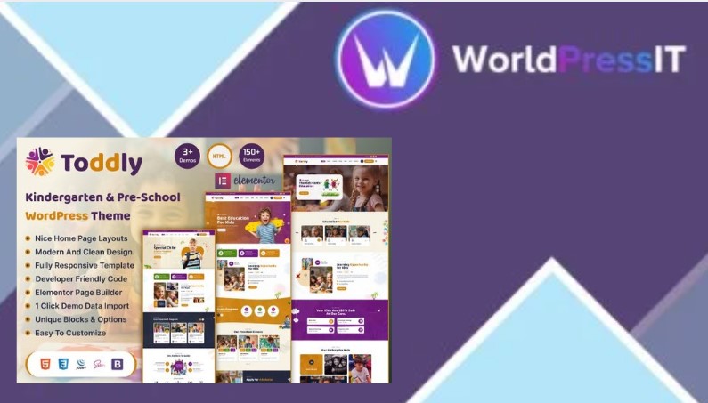 Toddly: worth it for a cheerful Elementor childcare site screenshot